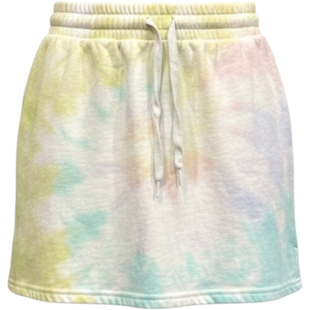 Aeropostale Pastel Tie Dye Fleece Mini Skirt XXS Drawstring Waist Casual Lounge